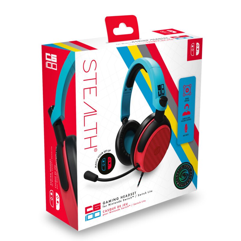 Stealth C6-100 Neon Blue/Red Headset Maponus Stereo Wired Gaming Gaming - (Multi-Platform)